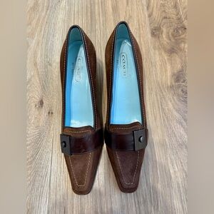Coach Italian-Made Hailey Suede Loafer Pumps Brown Size 7B